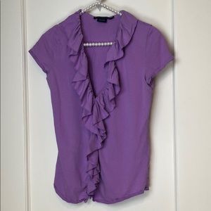 Ralph Lauren Sport Lavender Purple Ruffle Top